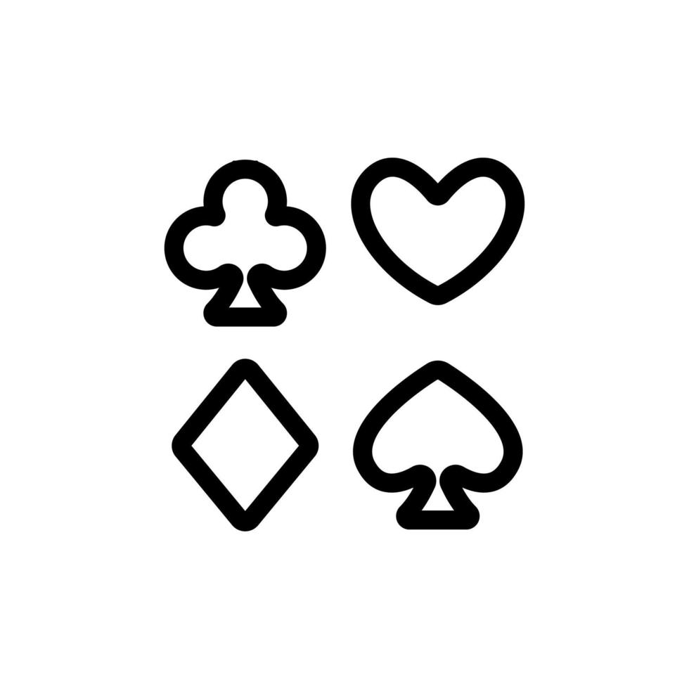 vettore icona carte seme. illustrazione del simbolo del contorno isolato