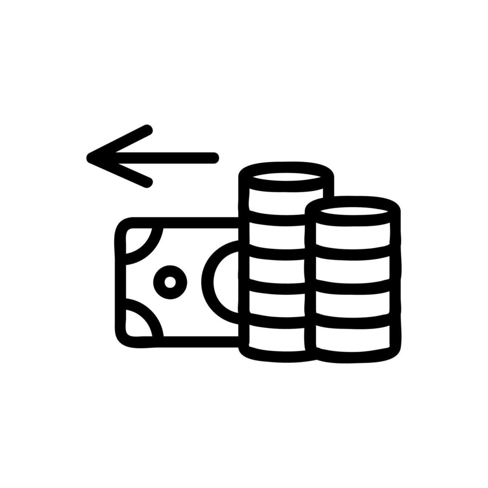 vettore icona cashback. illustrazione del simbolo del contorno isolato