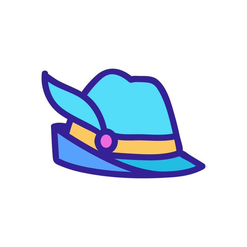 cappello a moschettone con illustrazione del profilo vettoriale dell'icona della piuma