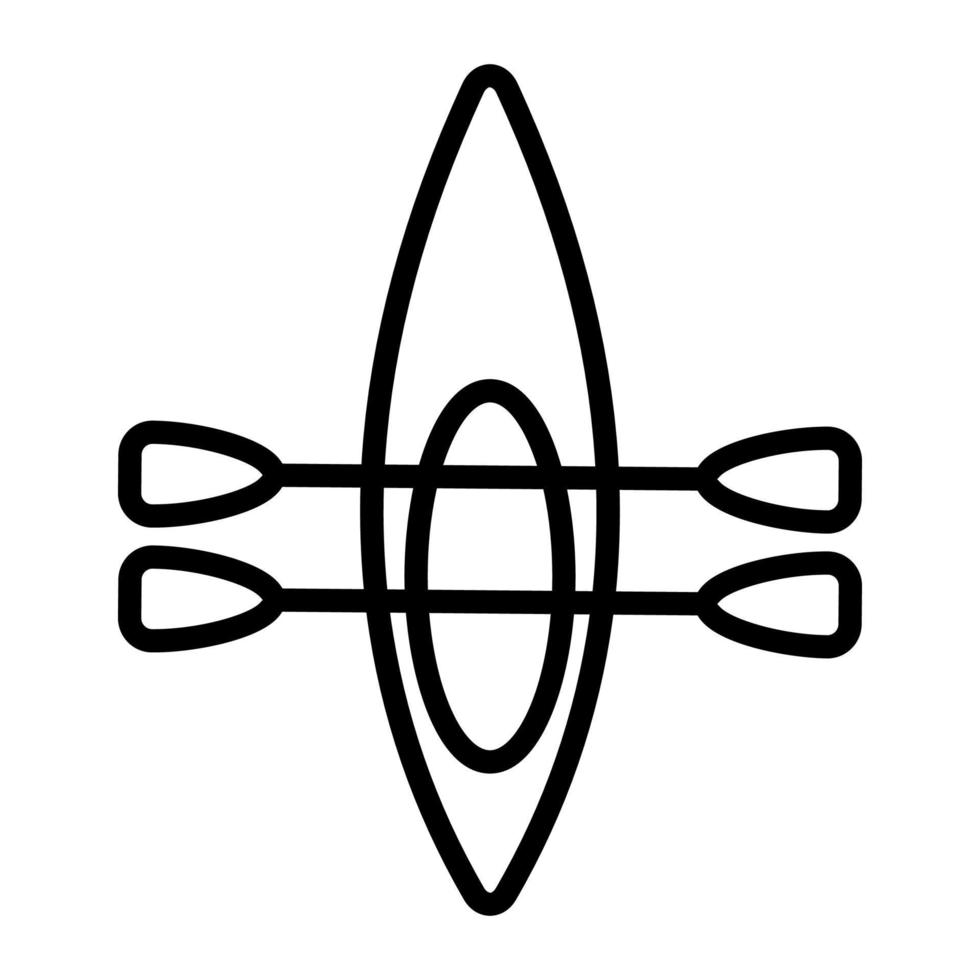 icona vettore singolo kayak. illustrazione del simbolo del contorno isolato