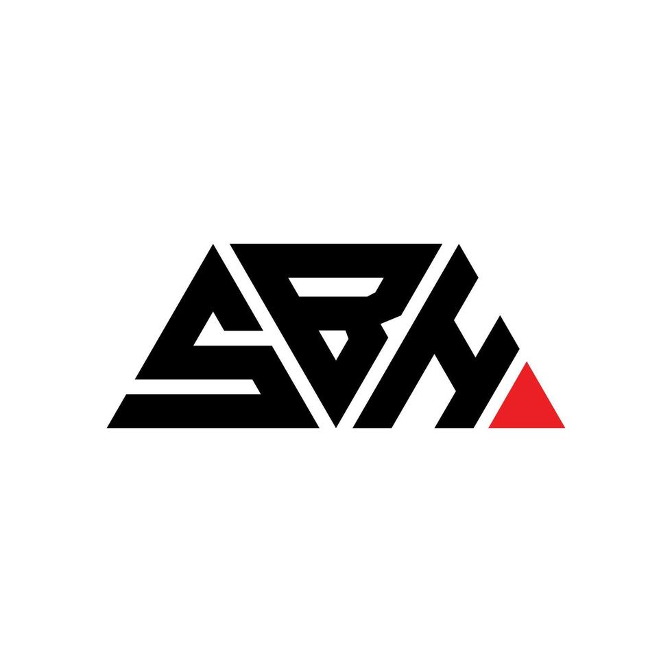 logo della lettera triangolare sbh con forma triangolare. monogramma di design del logo del triangolo sbh. modello di logo vettoriale triangolo sbh con colore rosso. logo triangolare sbh logo semplice, elegante e lussuoso. sb