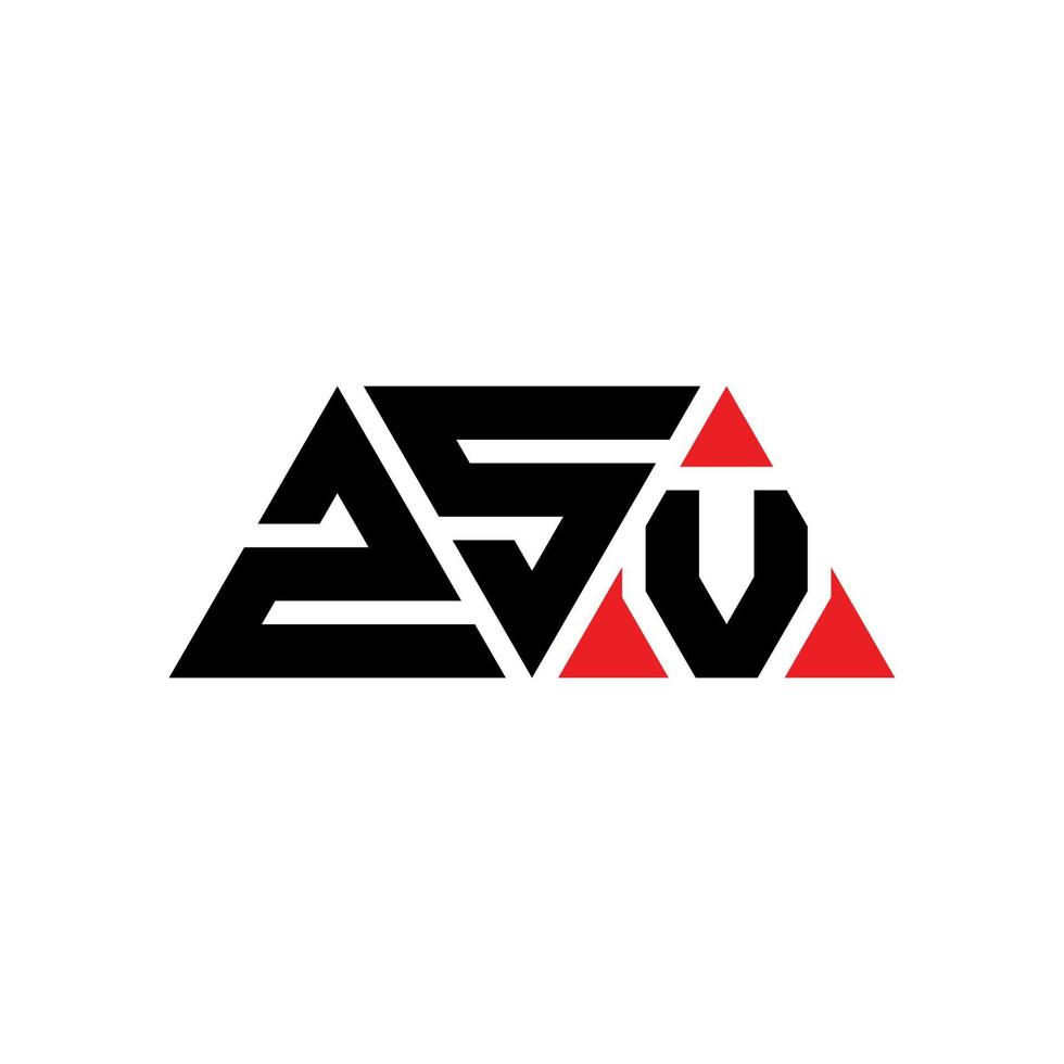 design del logo della lettera del triangolo zsv con forma triangolare. zsv triangolo logo design monogramma. modello di logo vettoriale triangolo zsv con colore rosso. logo triangolare zsv logo semplice, elegante e lussuoso. zsv