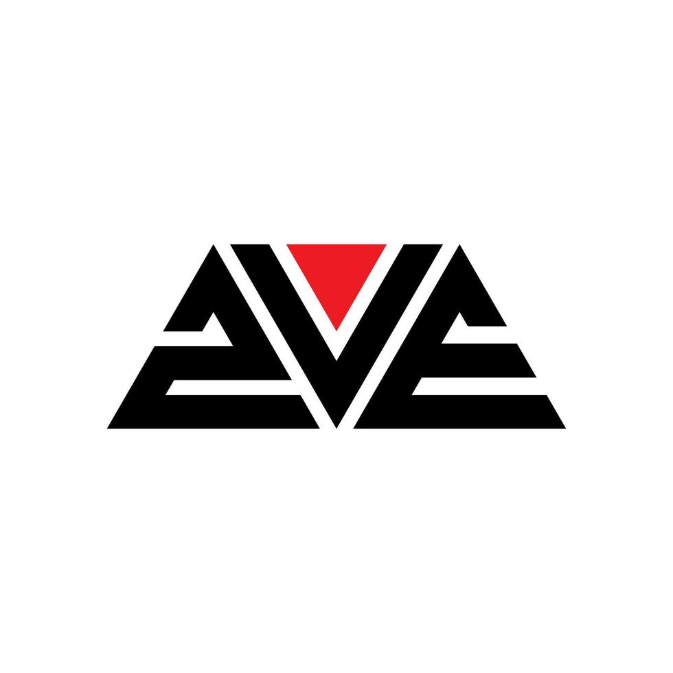 logo della lettera triangolare zve con forma triangolare. zve triangolo logo design monogramma. modello di logo vettoriale triangolo zve con colore rosso. zve logo triangolare logo semplice, elegante e lussuoso. zve
