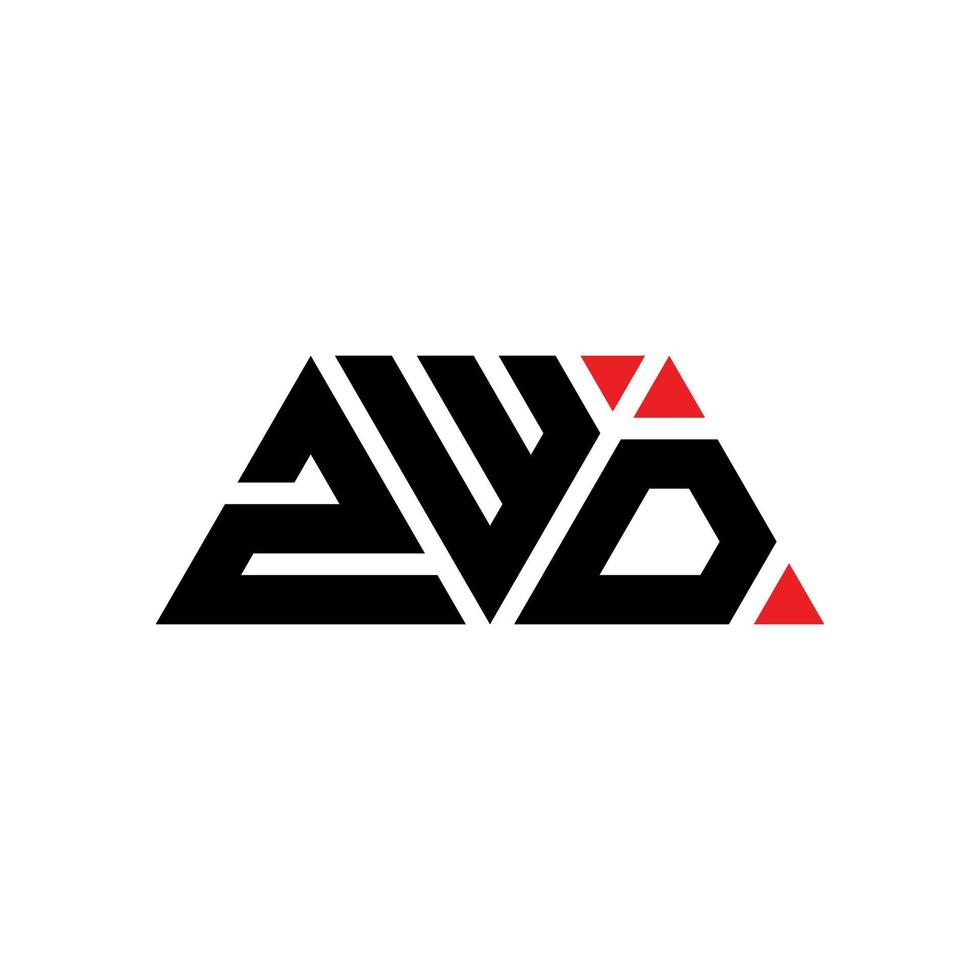 logo della lettera del triangolo zwd con forma triangolare. zwd triangolo logo design monogramma. modello di logo vettoriale triangolo zwd con colore rosso. logo triangolare zwd logo semplice, elegante e lussuoso. zwd