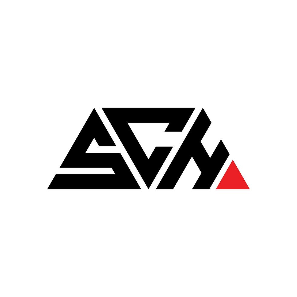 sch triangolo logo design lettera con forma triangolare. sch triangolo logo design monogramma. modello di logo vettoriale triangolo sch con colore rosso. sch logo triangolare logo semplice, elegante e lussuoso. sch