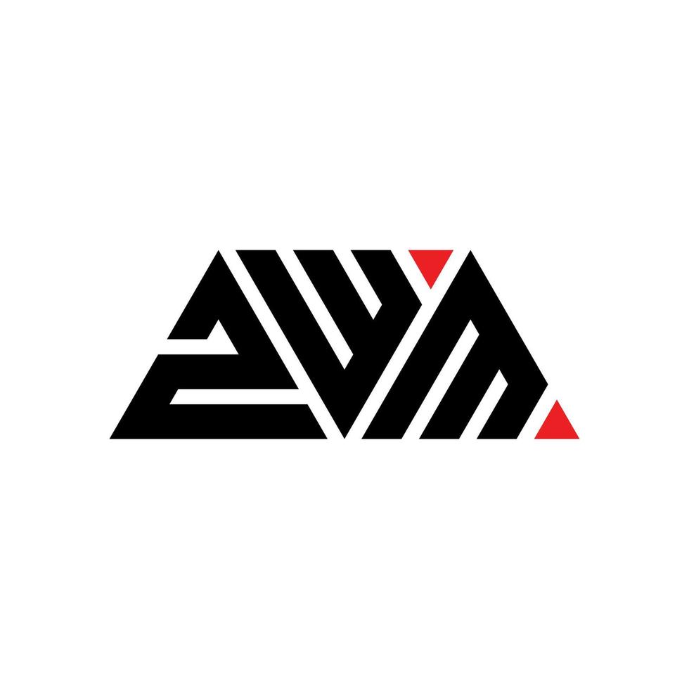 logo della lettera triangolare zwm con forma triangolare. zwm triangolo logo design monogramma. modello di logo vettoriale triangolo zwm con colore rosso. zwm logo triangolare logo semplice, elegante e lussuoso. zwm