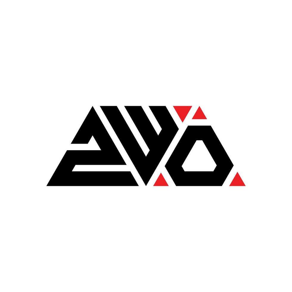 logo della lettera triangolare zwo con forma triangolare. zwo triangolo logo design monogramma. modello di logo vettoriale triangolo zwo con colore rosso. zwo logo triangolare logo semplice, elegante e lussuoso. zwo