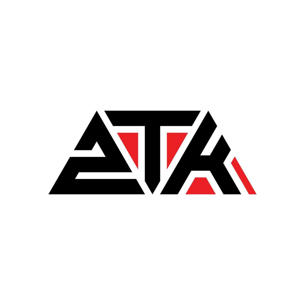 ztk triangolo lettera logo design con forma triangolare. ztk triangolo logo design monogramma. modello di logo vettoriale triangolo ztk con colore rosso. ztk logo triangolare logo semplice, elegante e lussuoso. ztk