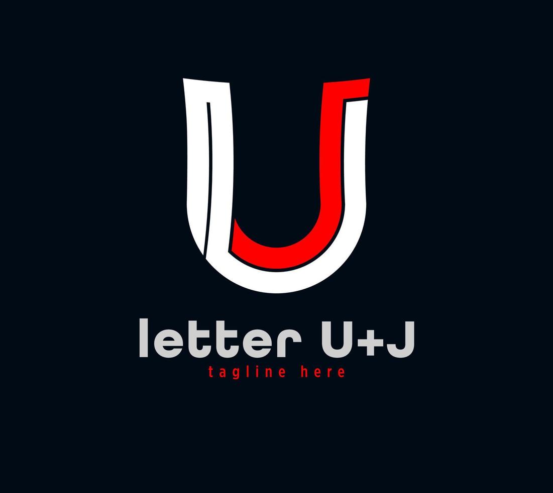 design del logo della lettera u e j. serie speciale unica. illustrazione vettoriale del modello di design minimale creativo