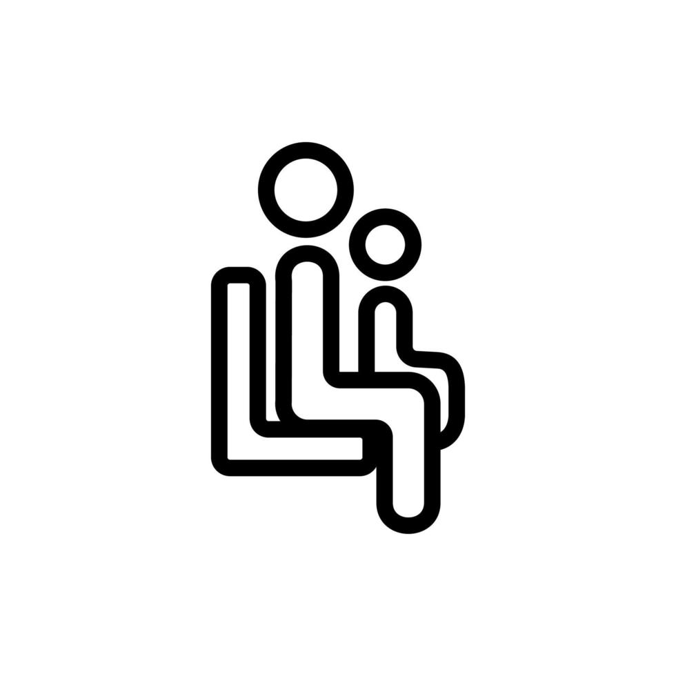 illustrazione del profilo vettoriale dell'icona del genitore e del bambino seduto