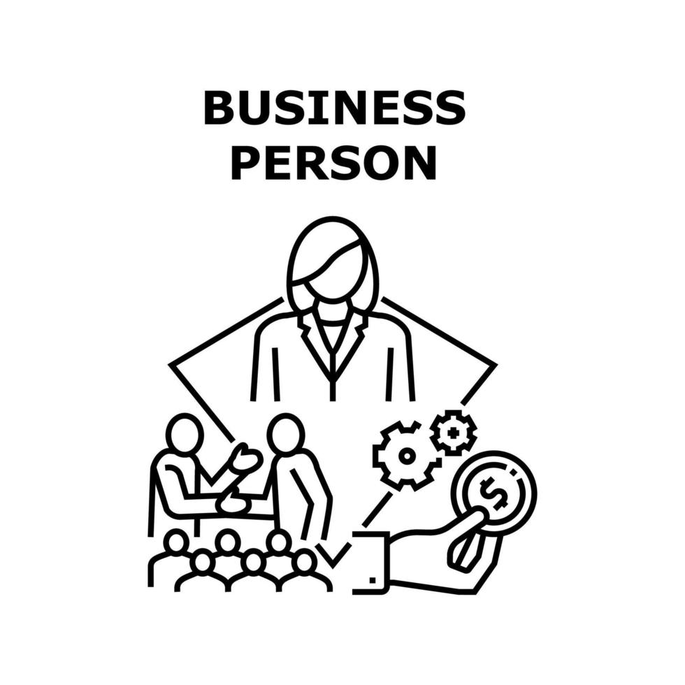 illustrazione nera di concetto di vettore della persona di affari