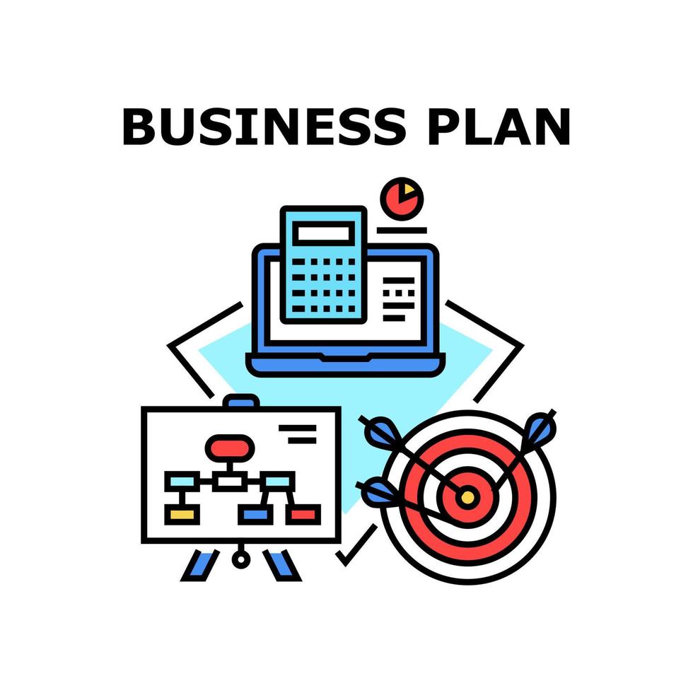 illustrazione a colori del concetto di vettore del business plan