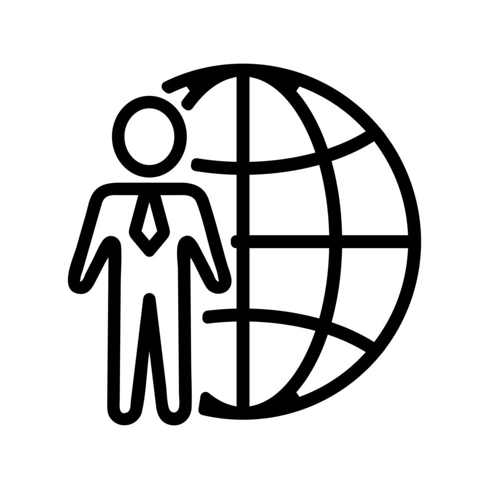 vettore icona pianeta uomo. illustrazione del simbolo del contorno isolato