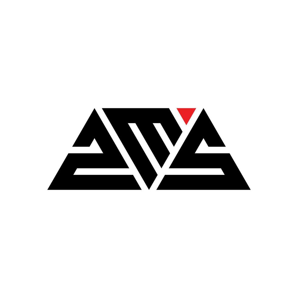 design del logo della lettera del triangolo zms con forma triangolare. zms triangolo logo design monogramma. modello di logo vettoriale triangolo zms con colore rosso. logo triangolare zms logo semplice, elegante e lussuoso. zms