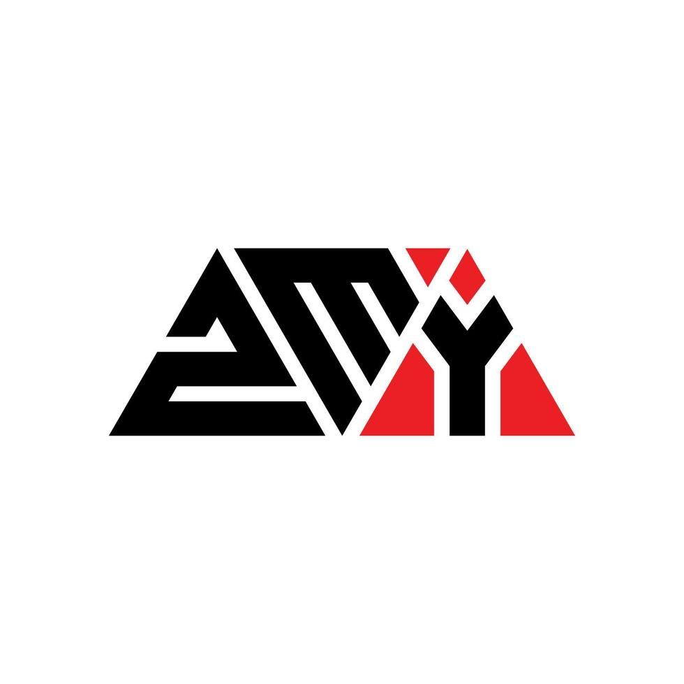 logo della lettera triangolare zmy con forma triangolare. zmy triangolo logo design monogramma. modello di logo vettoriale triangolo zmy con colore rosso. logo triangolare zmy logo semplice, elegante e lussuoso. zmy