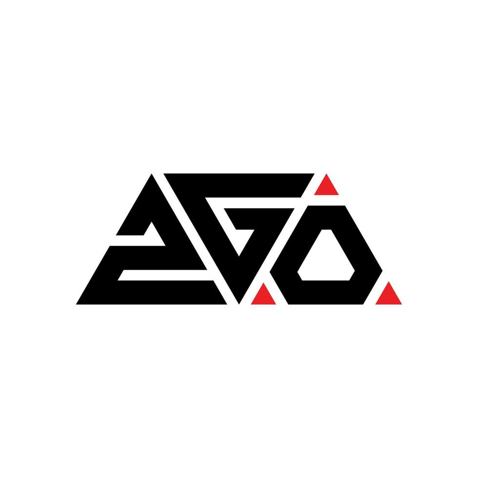 zgo triangolo lettera logo design con forma triangolare. zgo triangolo logo design monogramma. modello di logo vettoriale triangolo zgo con colore rosso. logo triangolare zgo logo semplice, elegante e lussuoso. zgo