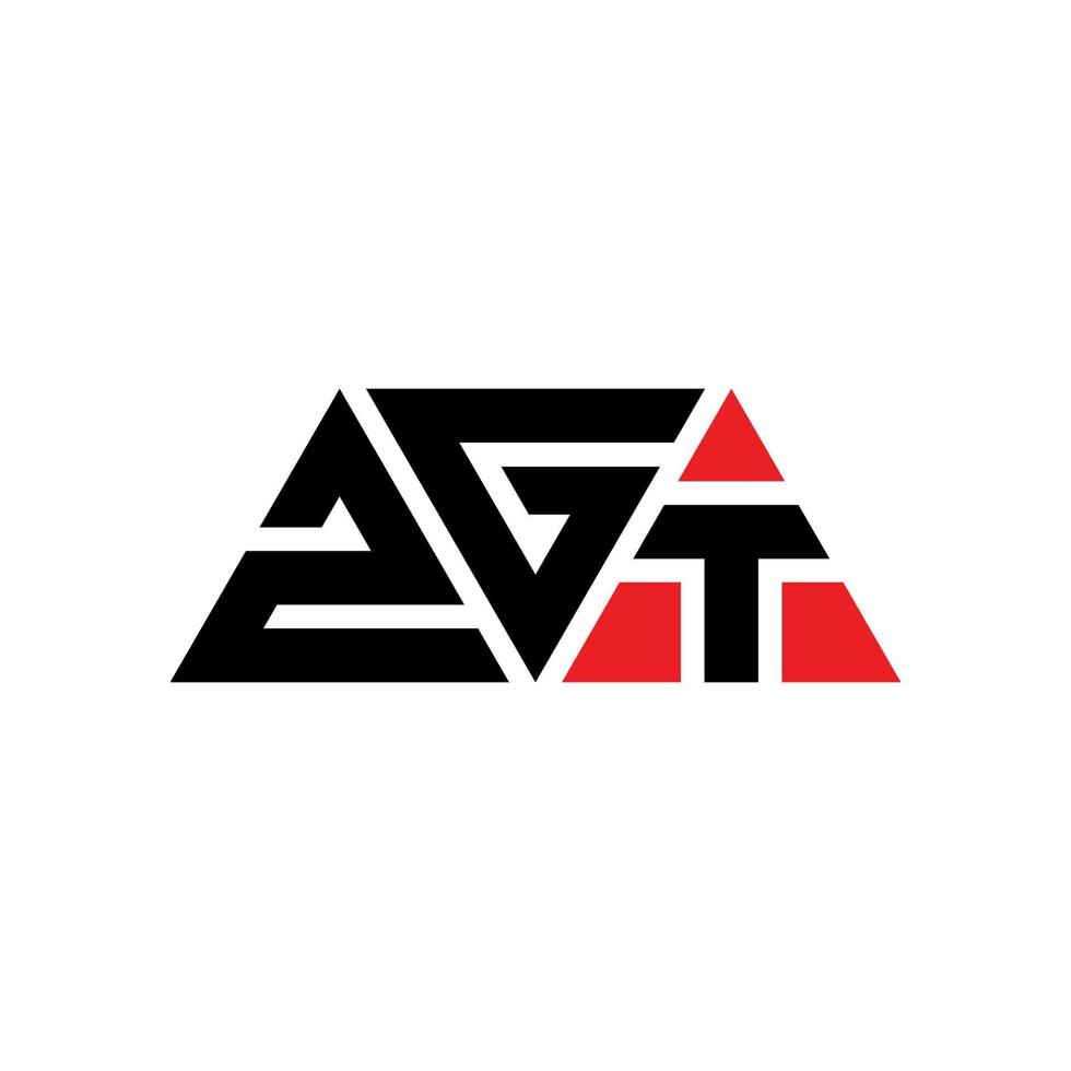 design del logo della lettera del triangolo zgt con forma triangolare. zgt triangolo logo design monogramma. modello di logo vettoriale triangolo zgt con colore rosso. logo triangolare zgt logo semplice, elegante e lussuoso. zgt