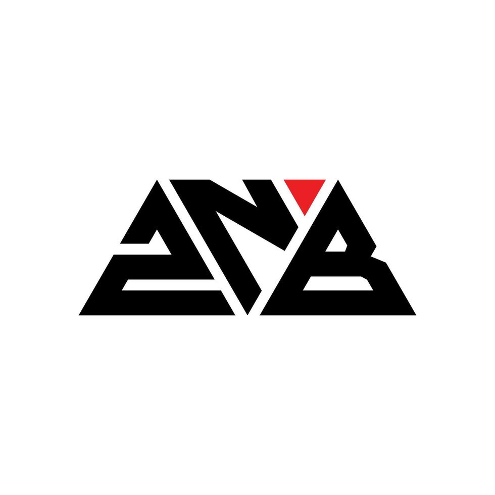 design del logo della lettera triangolare znb con forma triangolare. znb triangolo logo design monogramma. modello di logo vettoriale triangolo znb con colore rosso. znb logo triangolare logo semplice, elegante e lussuoso. znb