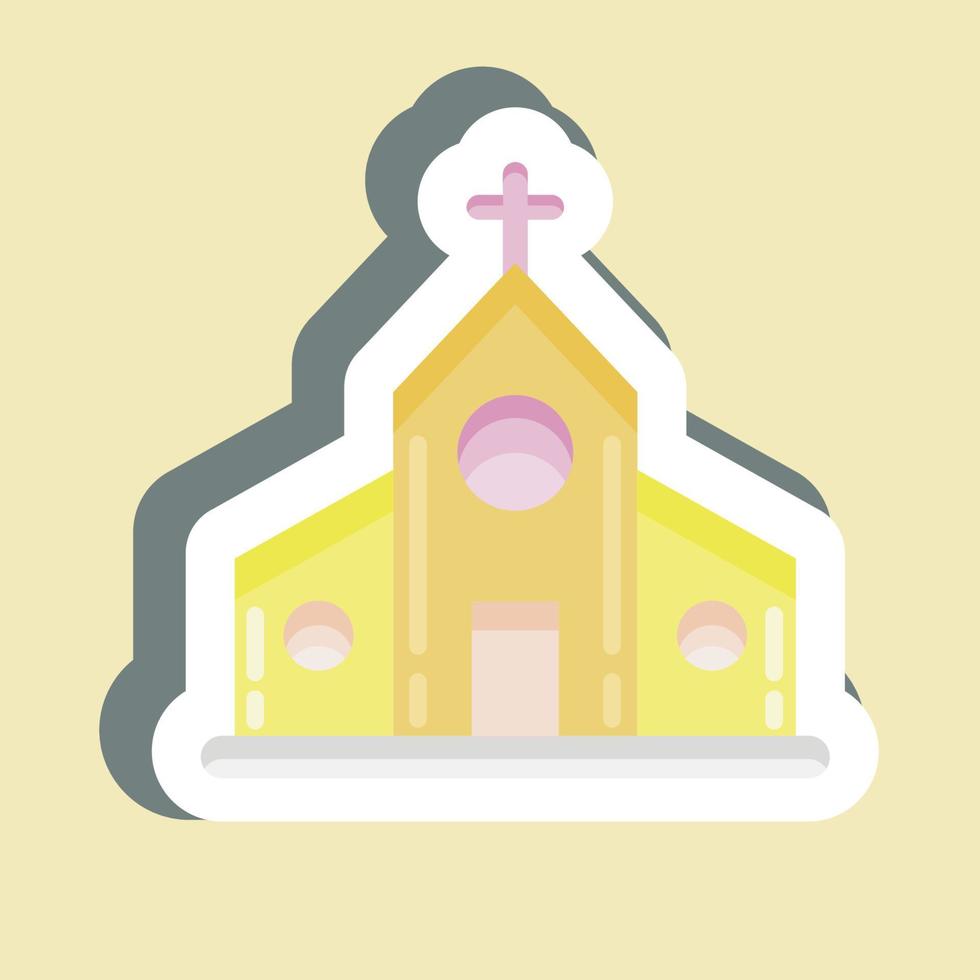 adesivo chiesa. adatto per l'istruzione simbolo. design semplice modificabile. vettore del modello di progettazione. semplice illustrazione