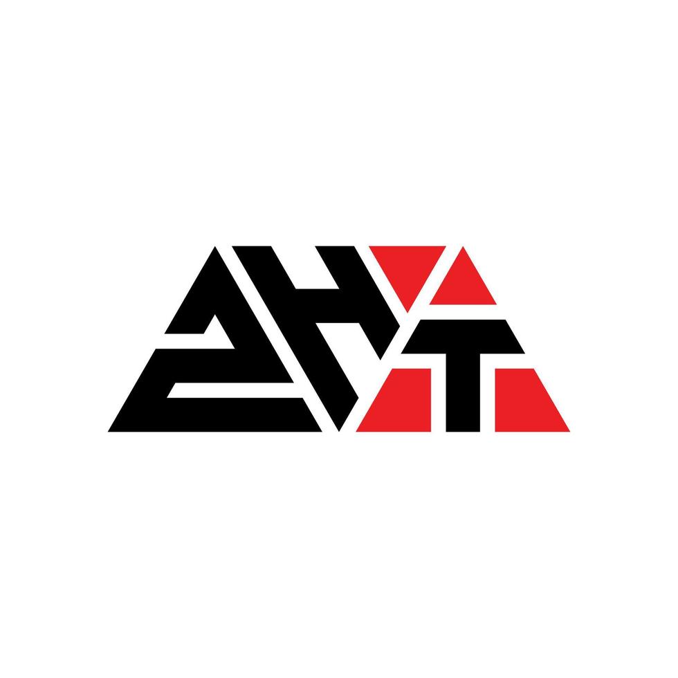 zht triangolo lettera logo design con forma triangolare. zht triangolo logo design monogramma. modello di logo vettoriale triangolo zht con colore rosso. zht logo triangolare logo semplice, elegante e lussuoso. zht
