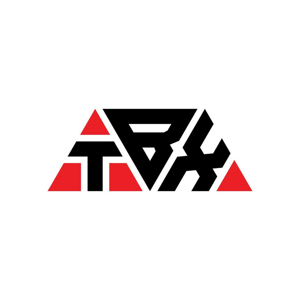 design del logo della lettera triangolare tbx con forma triangolare. tbx triangolo logo design monogramma. modello di logo vettoriale triangolo tbx con colore rosso. tbx logo triangolare logo semplice, elegante e lussuoso. tx
