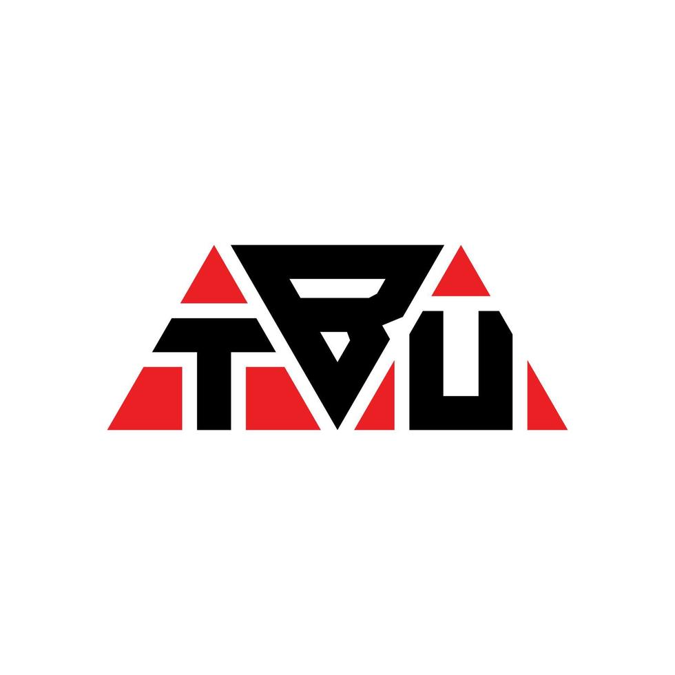 design del logo della lettera triangolare tbu con forma triangolare. tbu triangolo logo design monogramma. modello di logo vettoriale triangolo tbu con colore rosso. tbu logo triangolare logo semplice, elegante e lussuoso. tbu