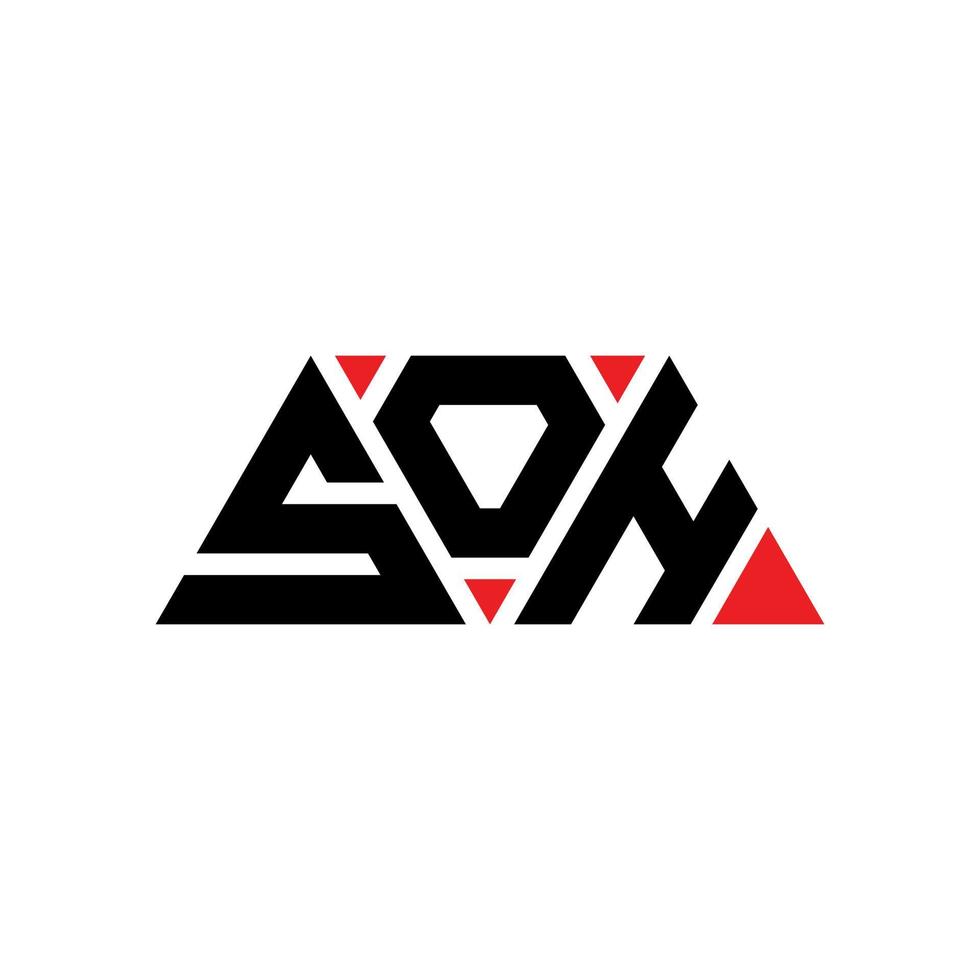 design del logo della lettera triangolare soh con forma triangolare. monogramma di design del logo del triangolo soh. modello di logo vettoriale triangolo soh con colore rosso. logo triangolare soh logo semplice, elegante e lussuoso. così