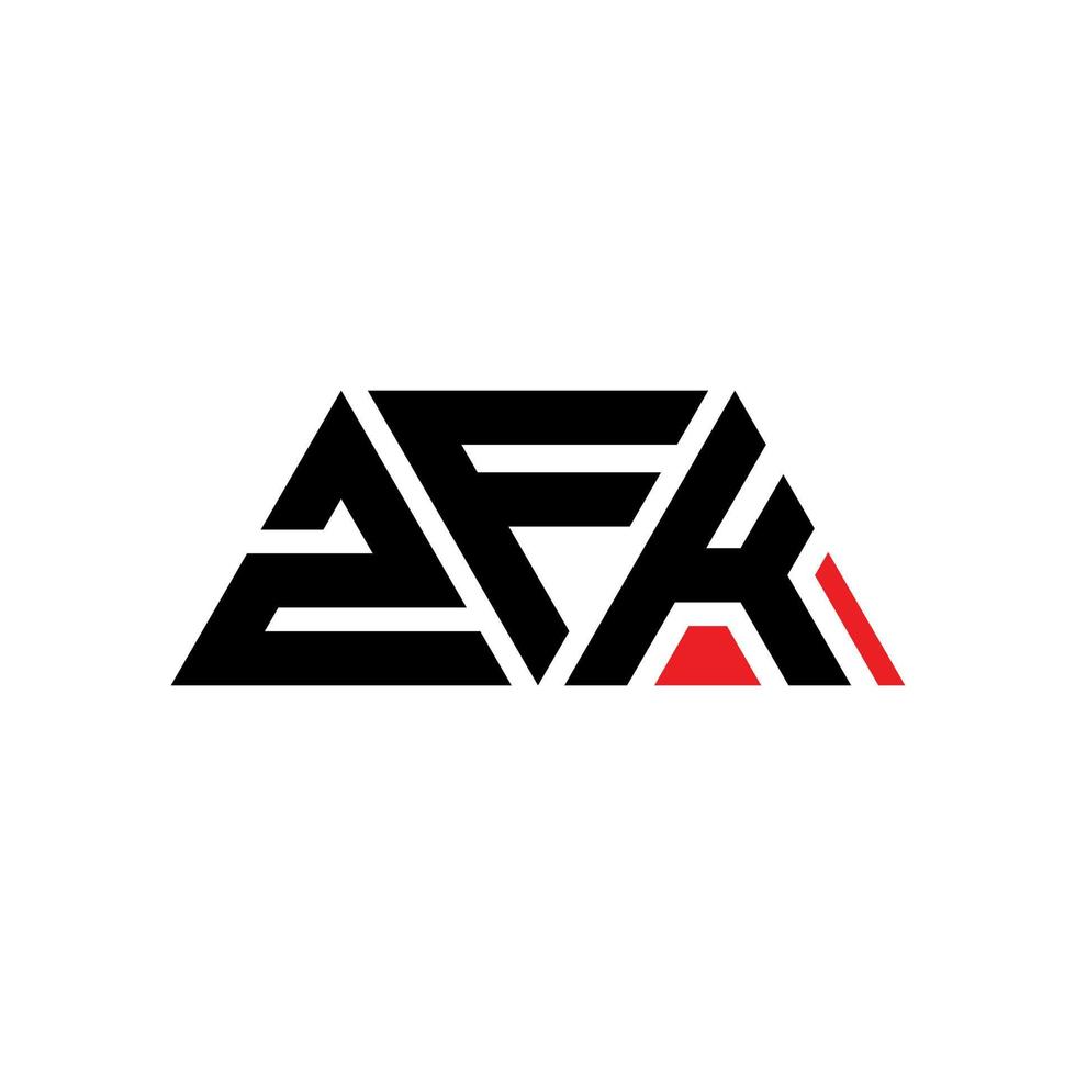logo della lettera triangolare zfk con forma triangolare. zfk triangolo logo design monogramma. modello di logo vettoriale triangolo zfk con colore rosso. logo triangolare zfk logo semplice, elegante e lussuoso. zfk
