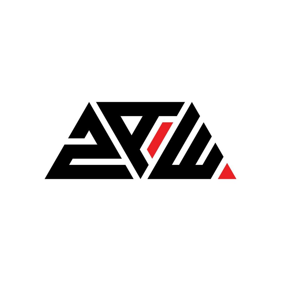 logo della lettera triangolare zaw con forma triangolare. monogramma di design del logo del triangolo zaw. modello di logo vettoriale triangolo zaw con colore rosso. logo triangolare zaw logo semplice, elegante e lussuoso. zaw