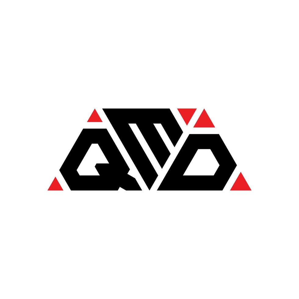 design del logo della lettera triangolare qmd con forma triangolare. monogramma di design del logo del triangolo qmd. modello di logo vettoriale triangolo qmd con colore rosso. logo triangolare qmd logo semplice, elegante e lussuoso. qmd