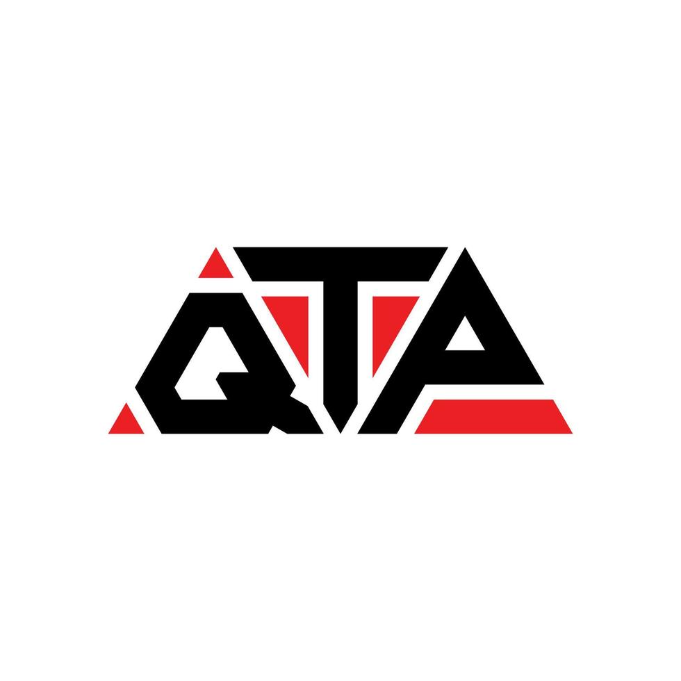 design del logo della lettera triangolare qtp con forma triangolare. monogramma di design del logo del triangolo qtp. modello di logo vettoriale triangolo qtp con colore rosso. logo triangolare qtp logo semplice, elegante e lussuoso. qtp