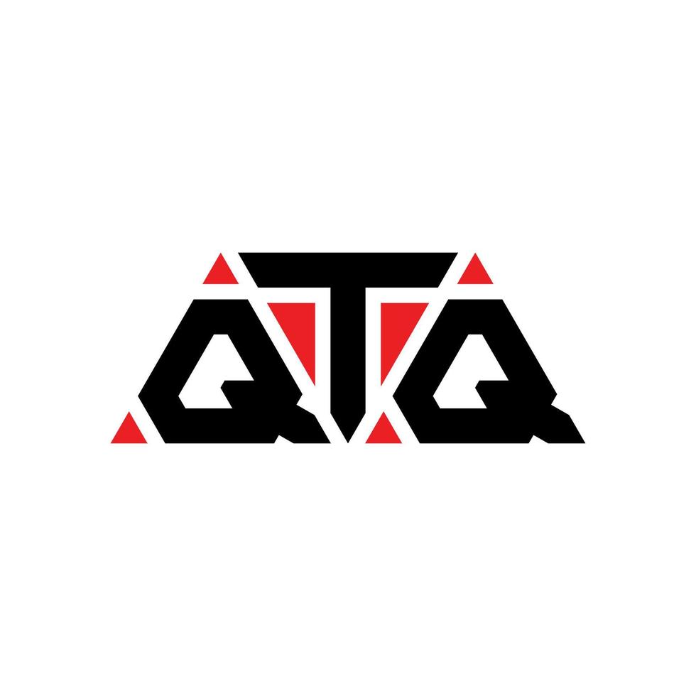 design del logo della lettera triangolare qtq con forma triangolare. qtq triangolo logo design monogramma. modello di logo vettoriale triangolo qtq con colore rosso. logo triangolare qtq logo semplice, elegante e lussuoso. qtq