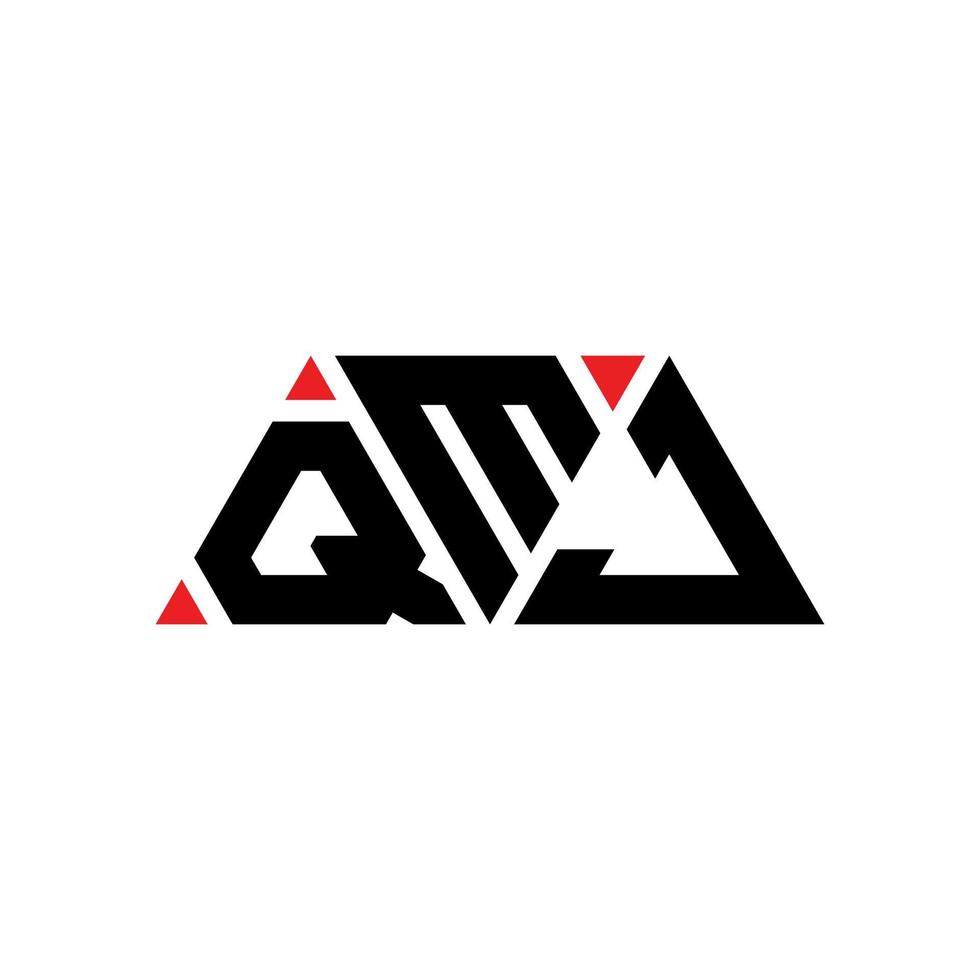 design del logo della lettera triangolare qmj con forma triangolare. qmj triangolo logo design monogramma. modello di logo vettoriale triangolo qmj con colore rosso. logo triangolare qmj logo semplice, elegante e lussuoso. qmj