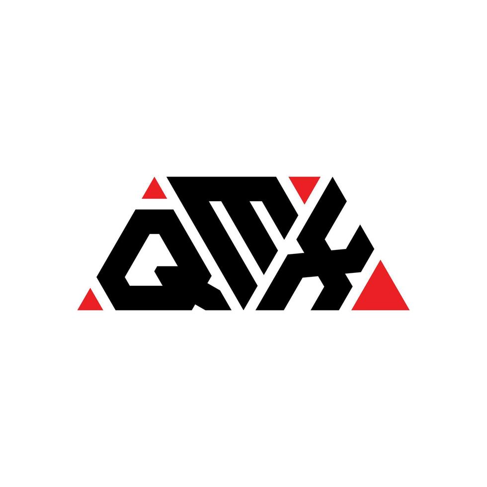 design del logo della lettera triangolare qmx con forma triangolare. qmx triangolo logo design monogramma. modello di logo vettoriale triangolo qmx con colore rosso. logo triangolare qmx logo semplice, elegante e lussuoso. qmx