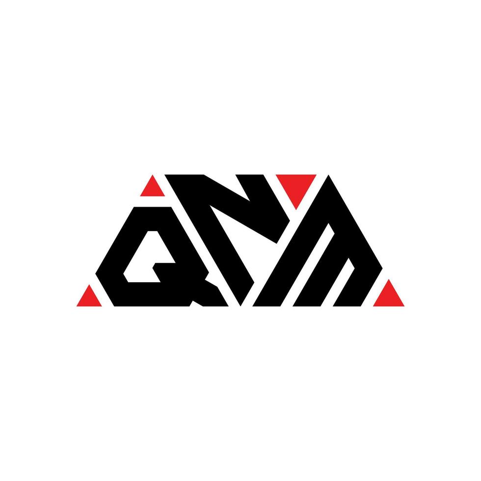 design del logo della lettera triangolare qnm con forma triangolare. qnm triangolo logo design monogramma. modello di logo vettoriale triangolo qnm con colore rosso. logo triangolare qnm logo semplice, elegante e lussuoso. qnm