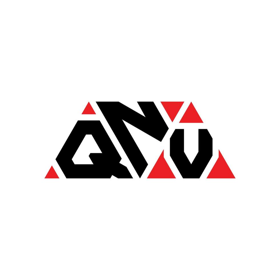 design del logo della lettera triangolare qnv con forma triangolare. qnv triangolo logo design monogramma. modello di logo vettoriale triangolo qnv con colore rosso. qnv logo triangolare logo semplice, elegante e lussuoso. qnv