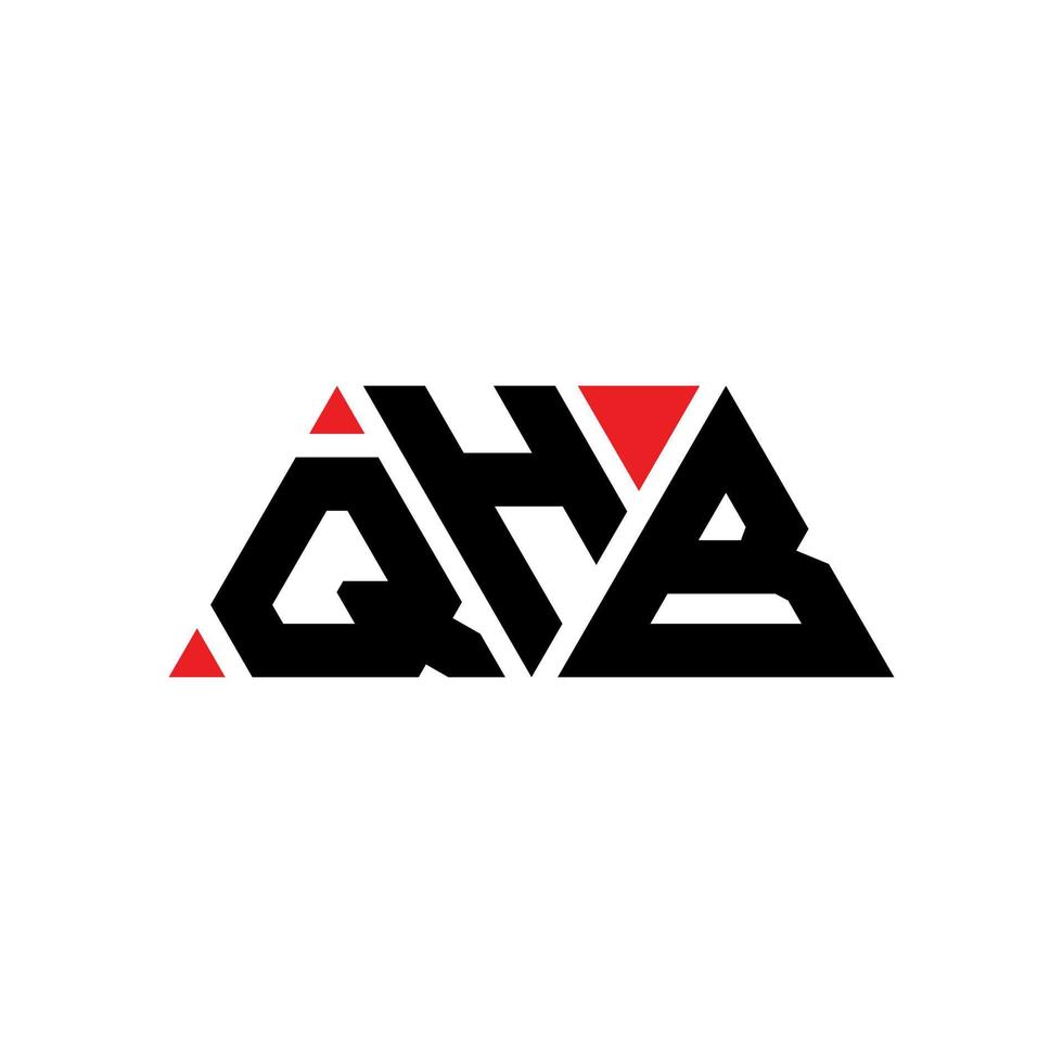 design del logo della lettera triangolare qhb con forma triangolare. monogramma del design del logo del triangolo qhb. modello di logo vettoriale triangolo qhb con colore rosso. qhb logo triangolare logo semplice, elegante e lussuoso. qb