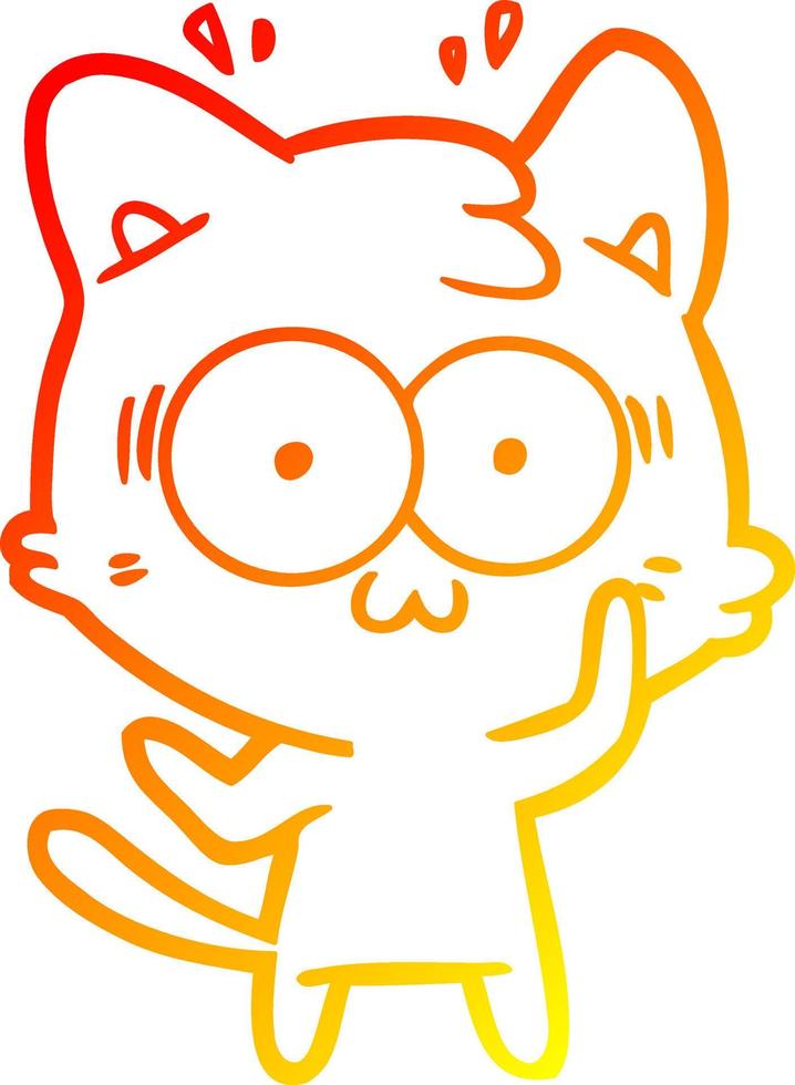 caldo gradiente disegno cartone animato gatto sorpreso vettore