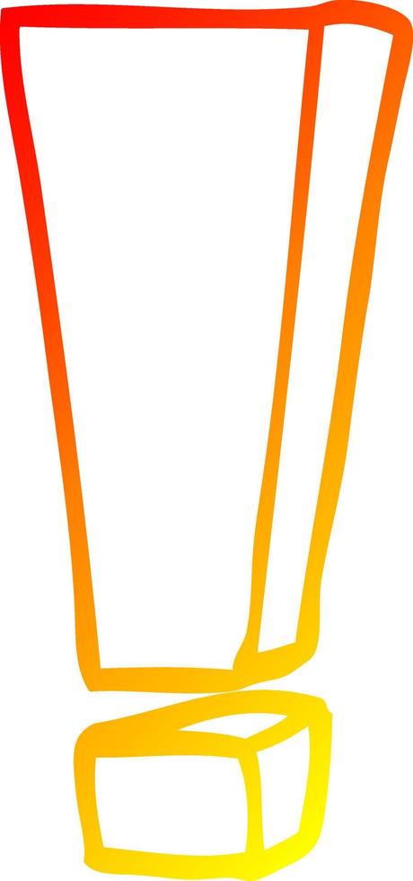 punto esclamativo del fumetto del disegno della linea a gradiente caldo vettore