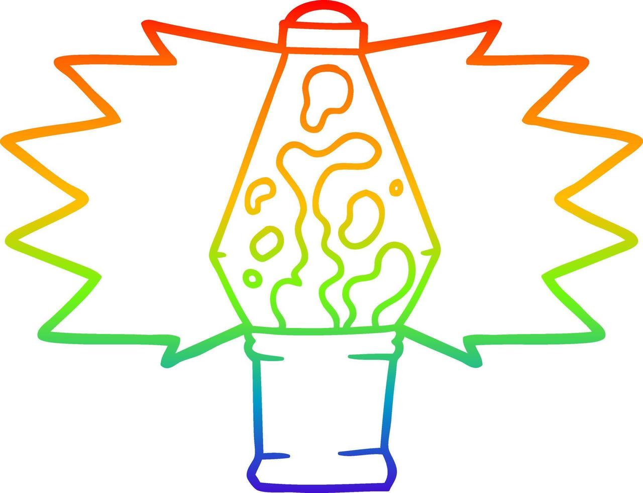 lampada di lava del fumetto del disegno della linea del gradiente dell'arcobaleno vettore