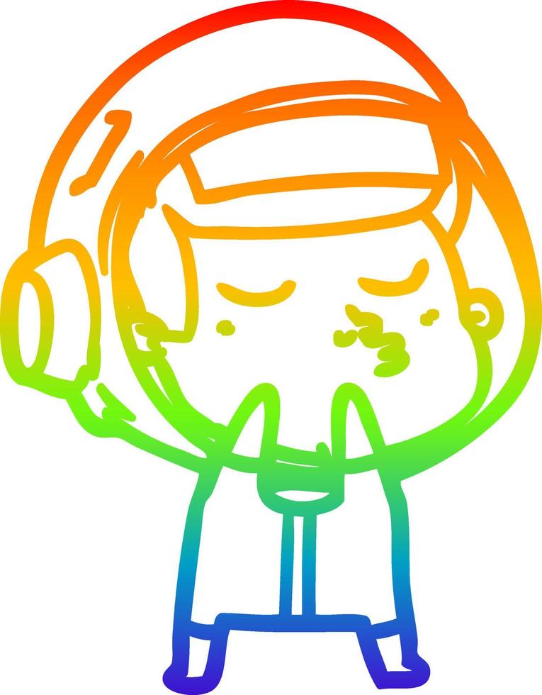 arcobaleno gradiente disegno cartone animato astronauta fiducioso vettore