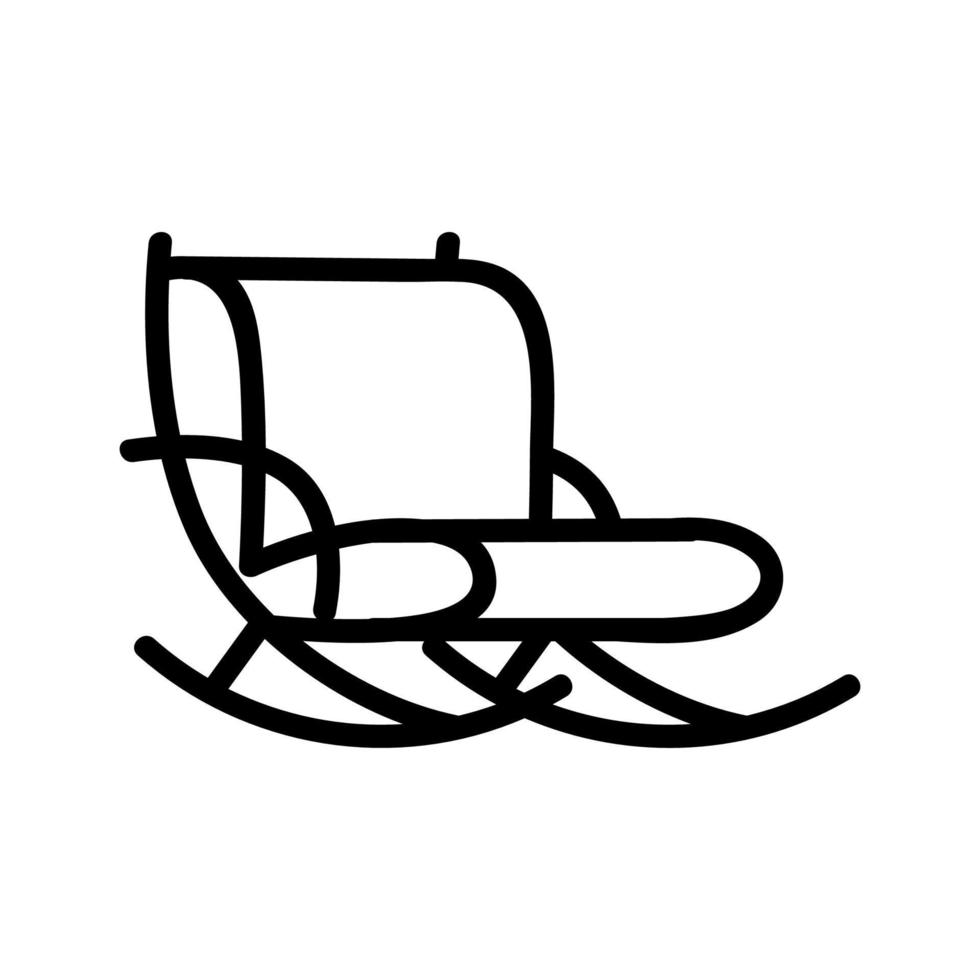 comoda sedia a dondolo icona vettore contorno illustrazione