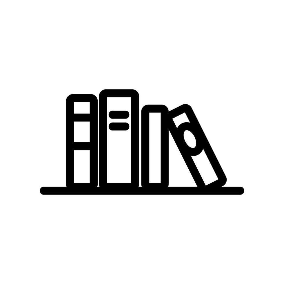 libri sul vettore icona scaffale. illustrazione del simbolo del contorno isolato