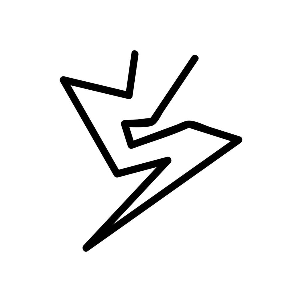 vettore icona fulmine. illustrazione del simbolo del contorno isolato