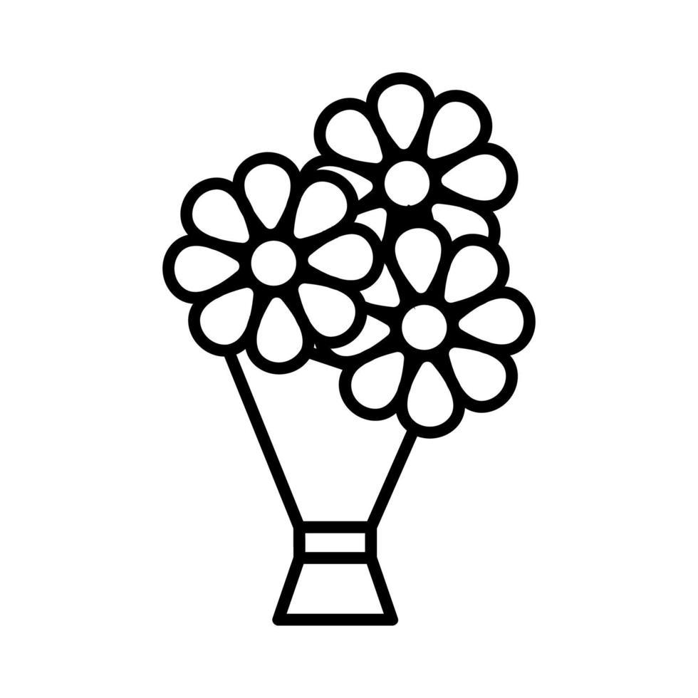 fiori sul vettore icona vacanza. illustrazione del simbolo del contorno isolato