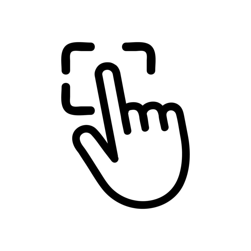 scansiona il vettore dell'icona del dito. illustrazione del simbolo del contorno isolato