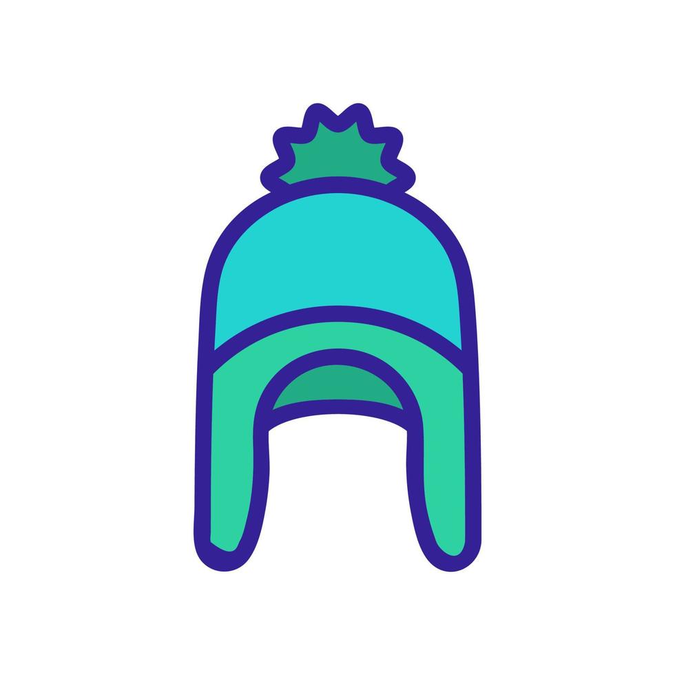 cappello con paraorecchie icona vettore illustrazione del profilo