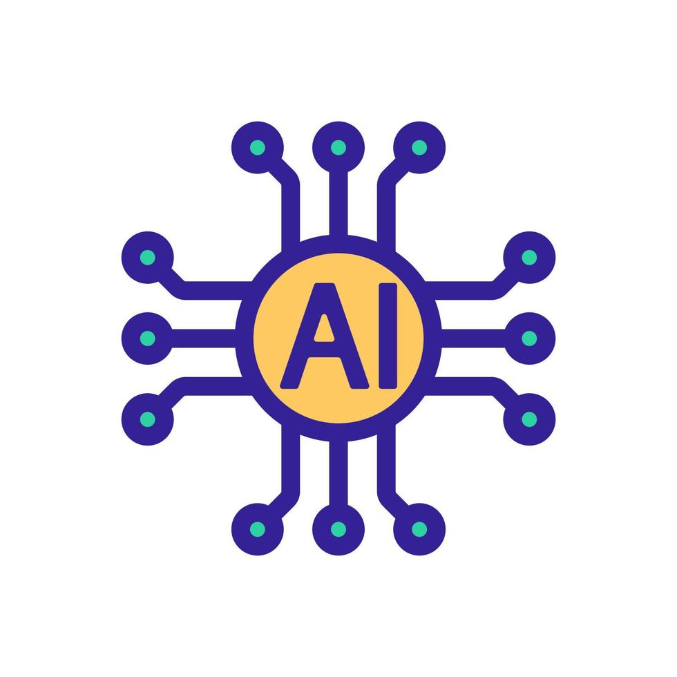 vettore di icone di intelligenza artificiale. illustrazione del simbolo del contorno isolato