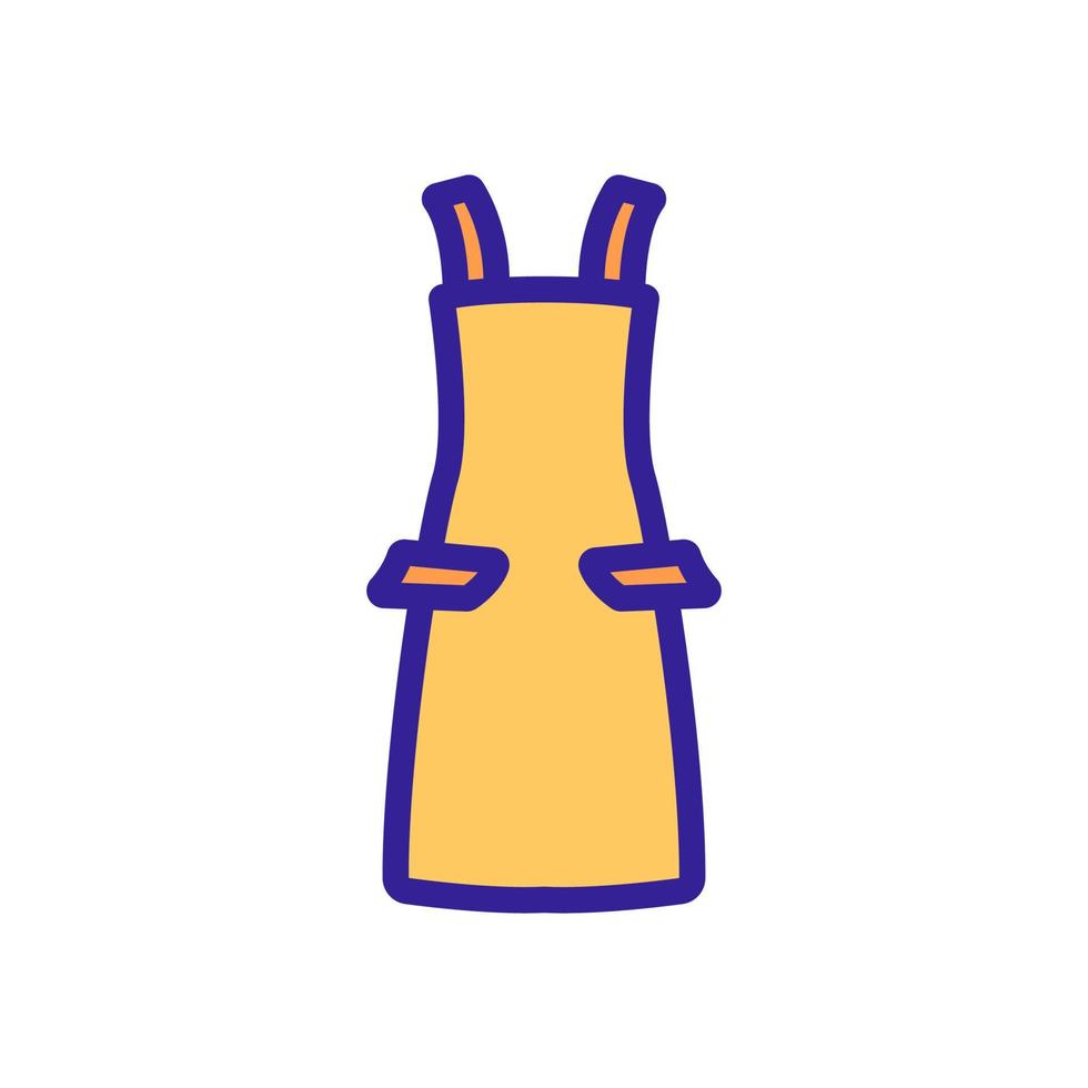 illustrazione del profilo vettoriale dell'icona del grembiule da cucina a scacchi hostess