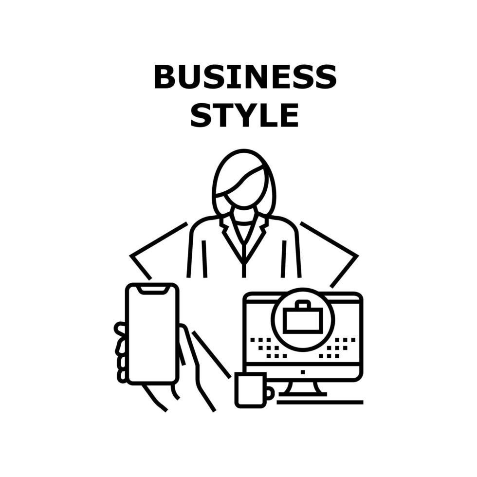 illustrazione nera di concetto di vettore di stile di affari